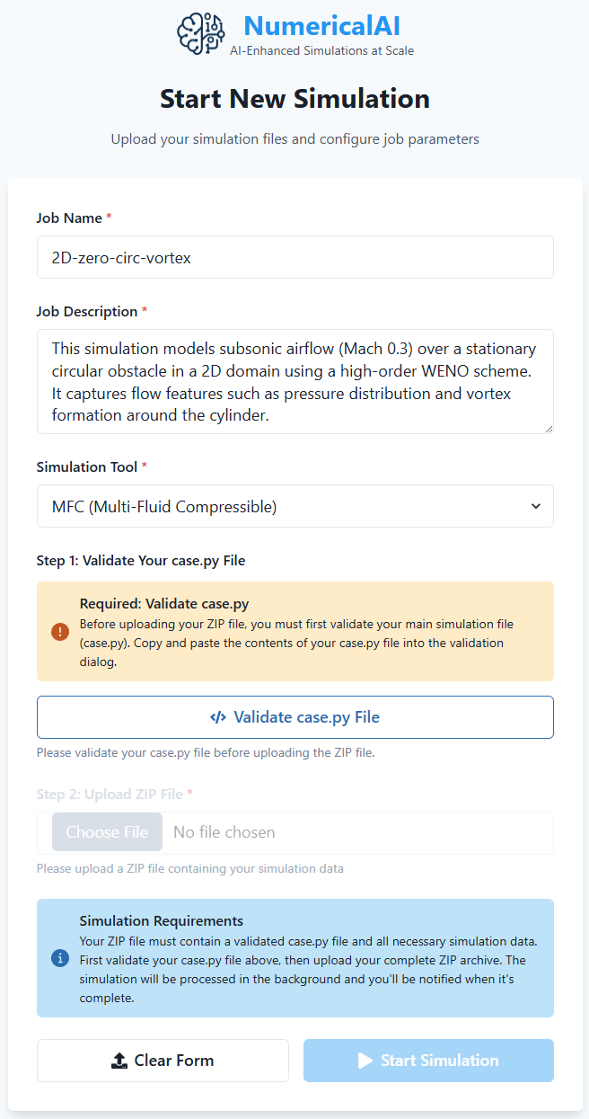 Start Simulation step 1