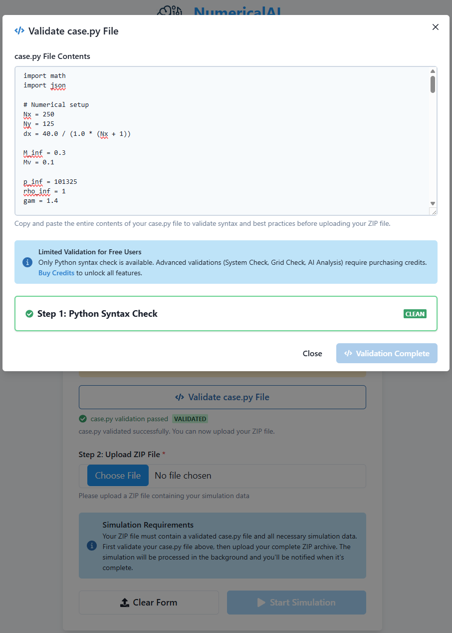 Validate pyfr.ini file
